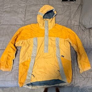 Vintage Patagonia Yellow and Gray Pop Over Hooded Jacket